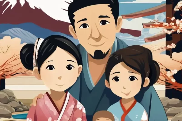 日本人一家三口