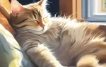 一只懒猫在睡觉