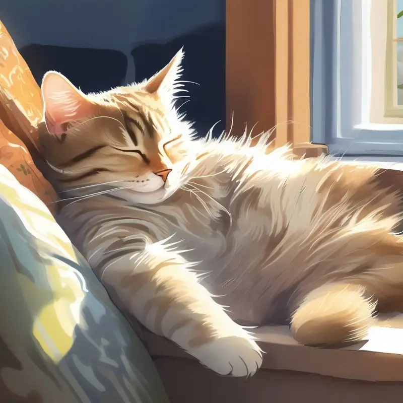 一只懒猫在睡觉